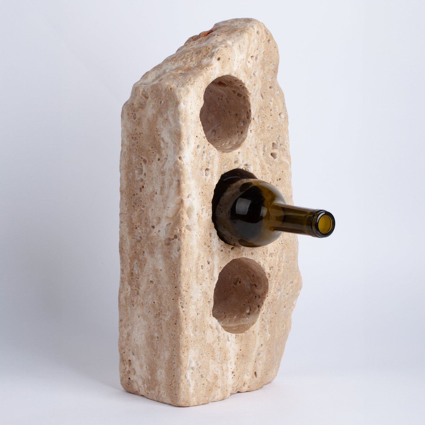 Unique Travertine Wine Bottle Holder / Stone Wine Bottle Holder / Stone Wine Holder / Marble Wine Bottle Holder / Wine Holder / Wine Rack