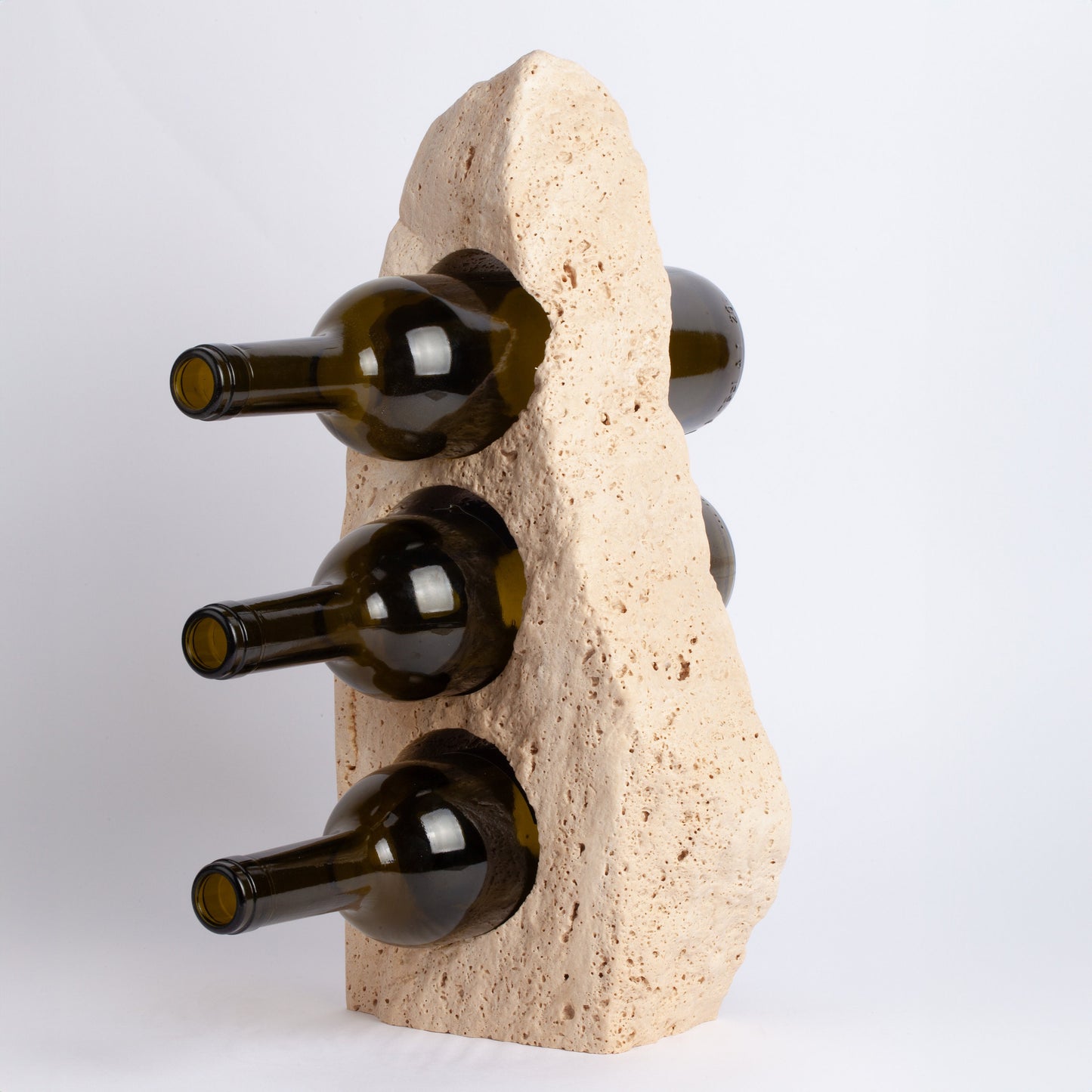 Unique Travertine Wine Bottle Holder / Stone Wine Bottle Holder / Stone Wine Holder / Marble Wine Bottle Holder / Wine Holder / Wine Rack