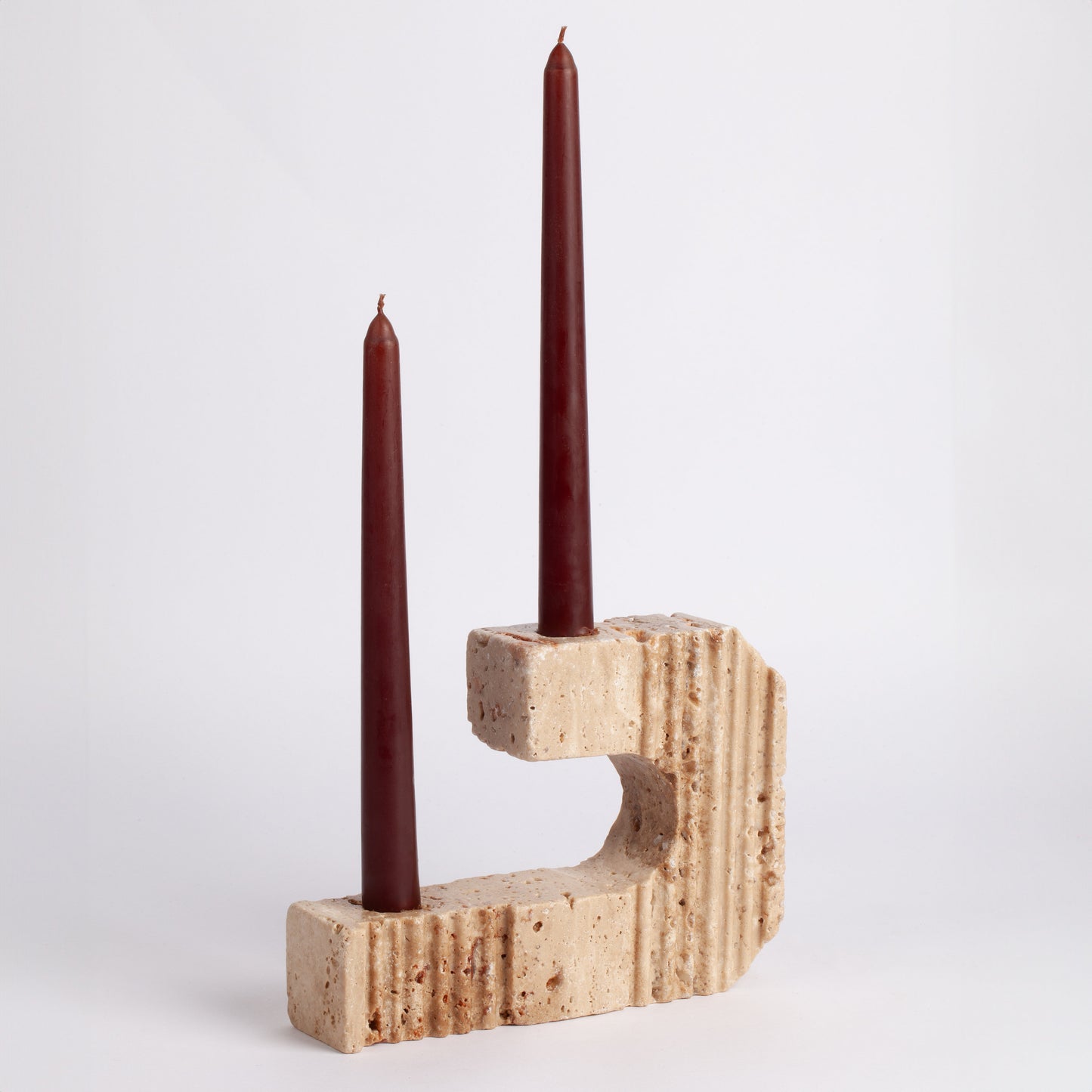 Roman Style Travertine Candlestick Holder Soria