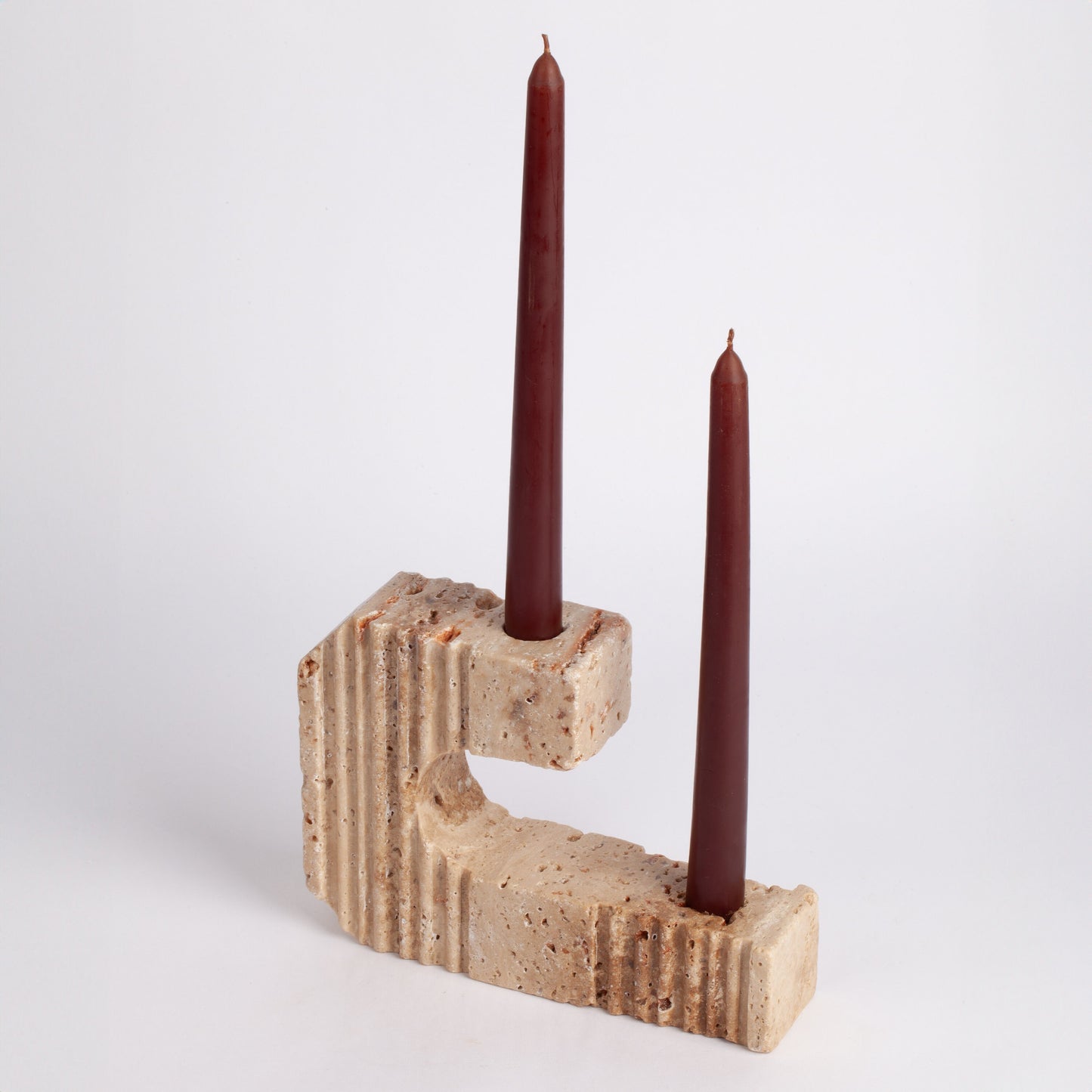 Roman Style Travertine Candlestick Holder Soria