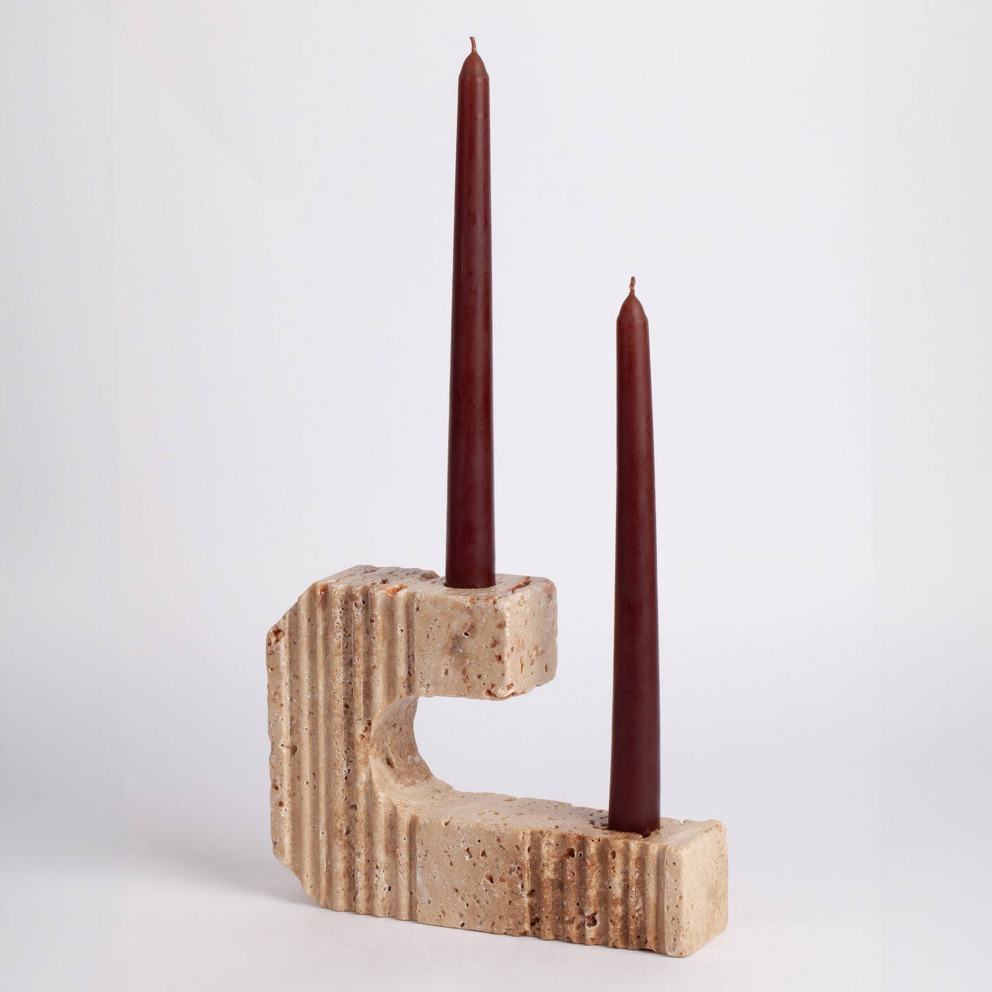 Roman Style Travertine Candlestick Holder Soria