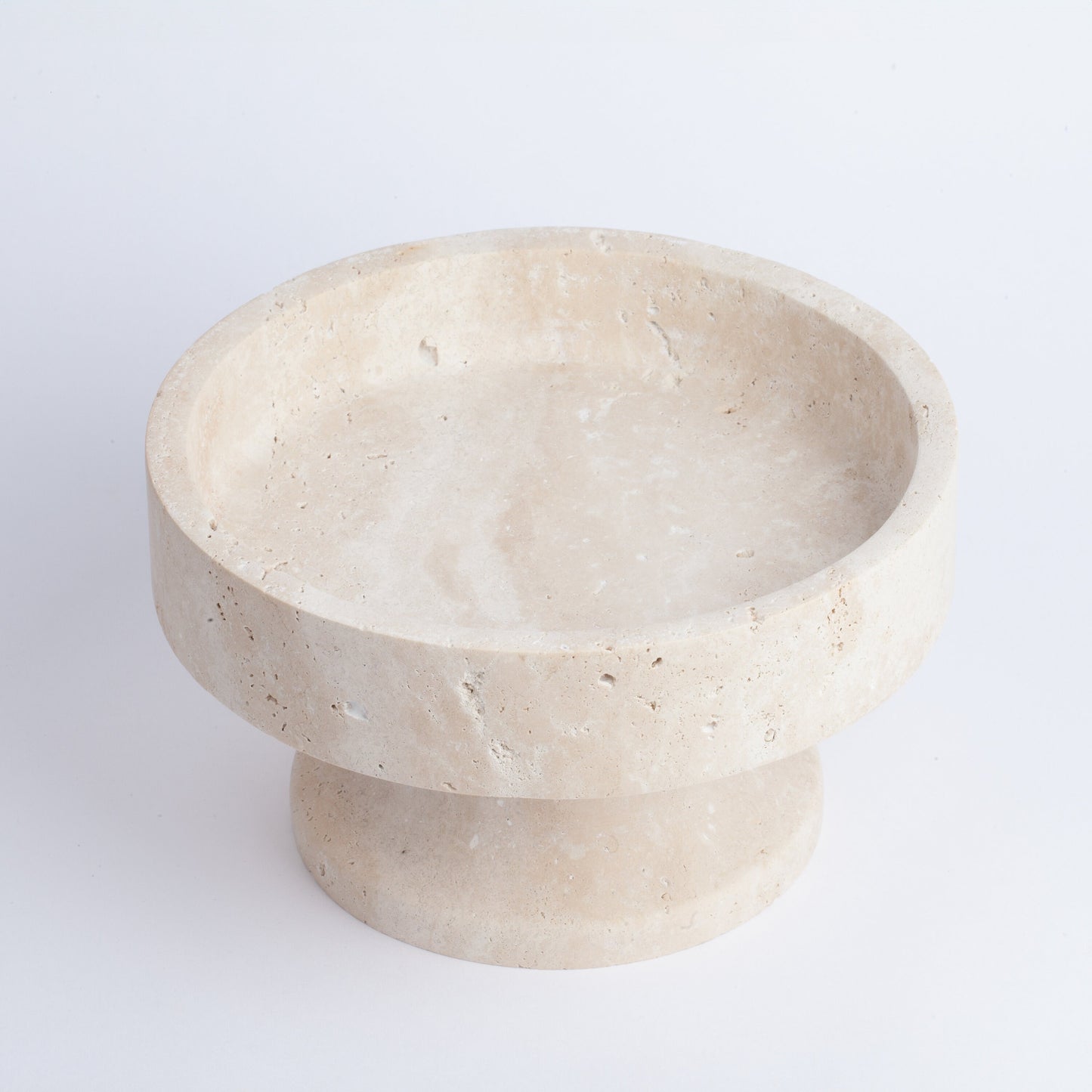 7.3" (18 cm) Travertine Pedestal Bowl / Natural Stone Bowl / Kitchen Accessories/ Home Gift / Home Decoration / Handmade Bowl / Gift For Her