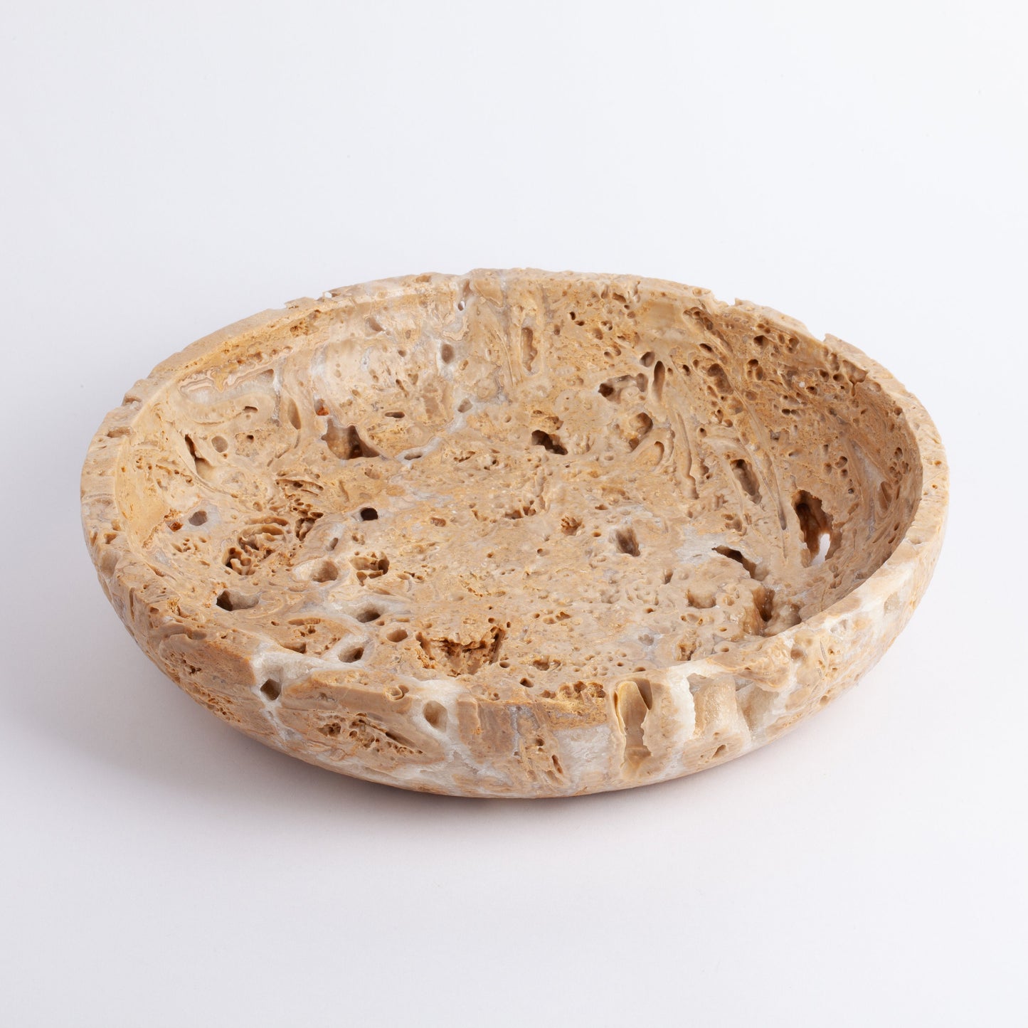 11.2" (28.5 cm) Travertine Bowl, Natural Stone Bowl, Kitchen Accessories, Home Gift, Home Decoration, Handmade Bowl, Travertine Centerpiece