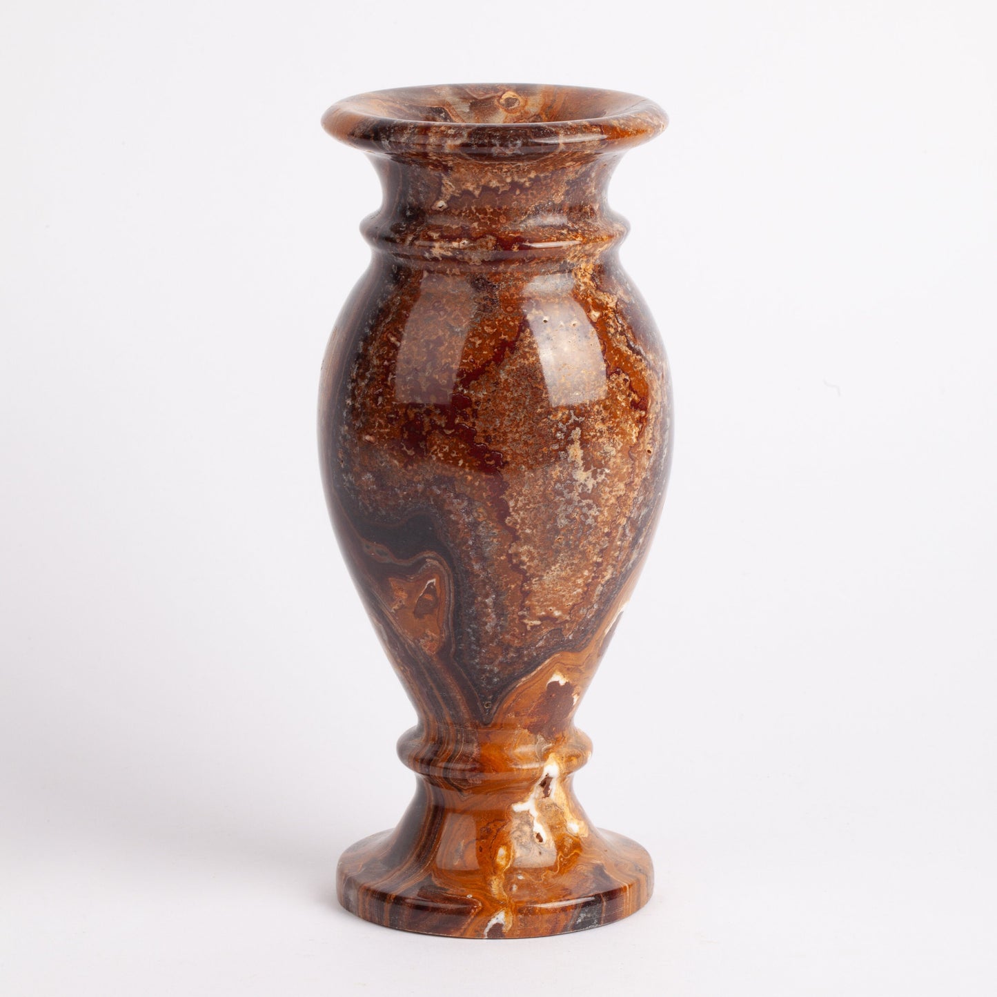 Terme Travertine Vase, Home Decoration, Home Accessories, Decorative Stone Vase, Home Gift, Brown Small Vase, Hand Carved Vase, Marble Vase