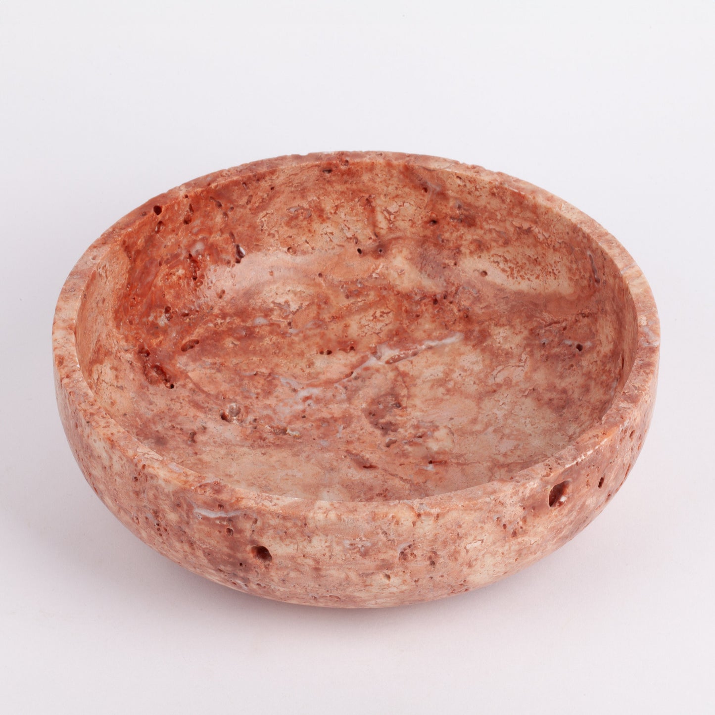 7.9" (20 cm) Pink Travertine Bowl, Natural Stone Bowl, Kitchen Accessories, Home Decoration, Handmade Bowl, Gift For Her, Pink Kitchen