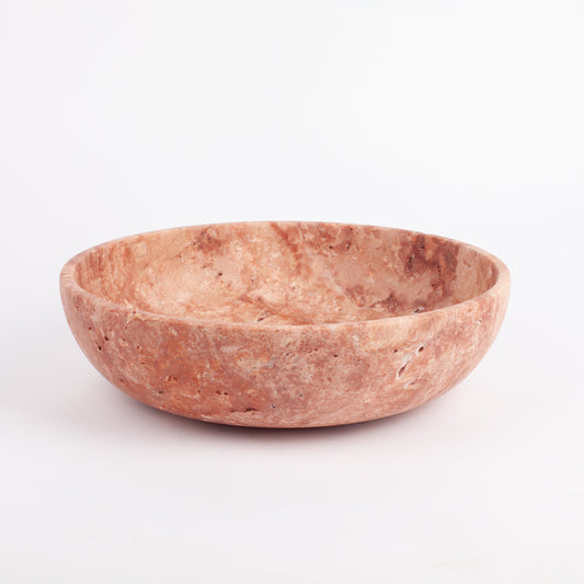 10" (25 cm) Pink travertine Bowl, Natural Stone Bowl, Kitchen Accessories, Home Gift, Home Decoration, Handmade Bowl, Pink Gift For Her