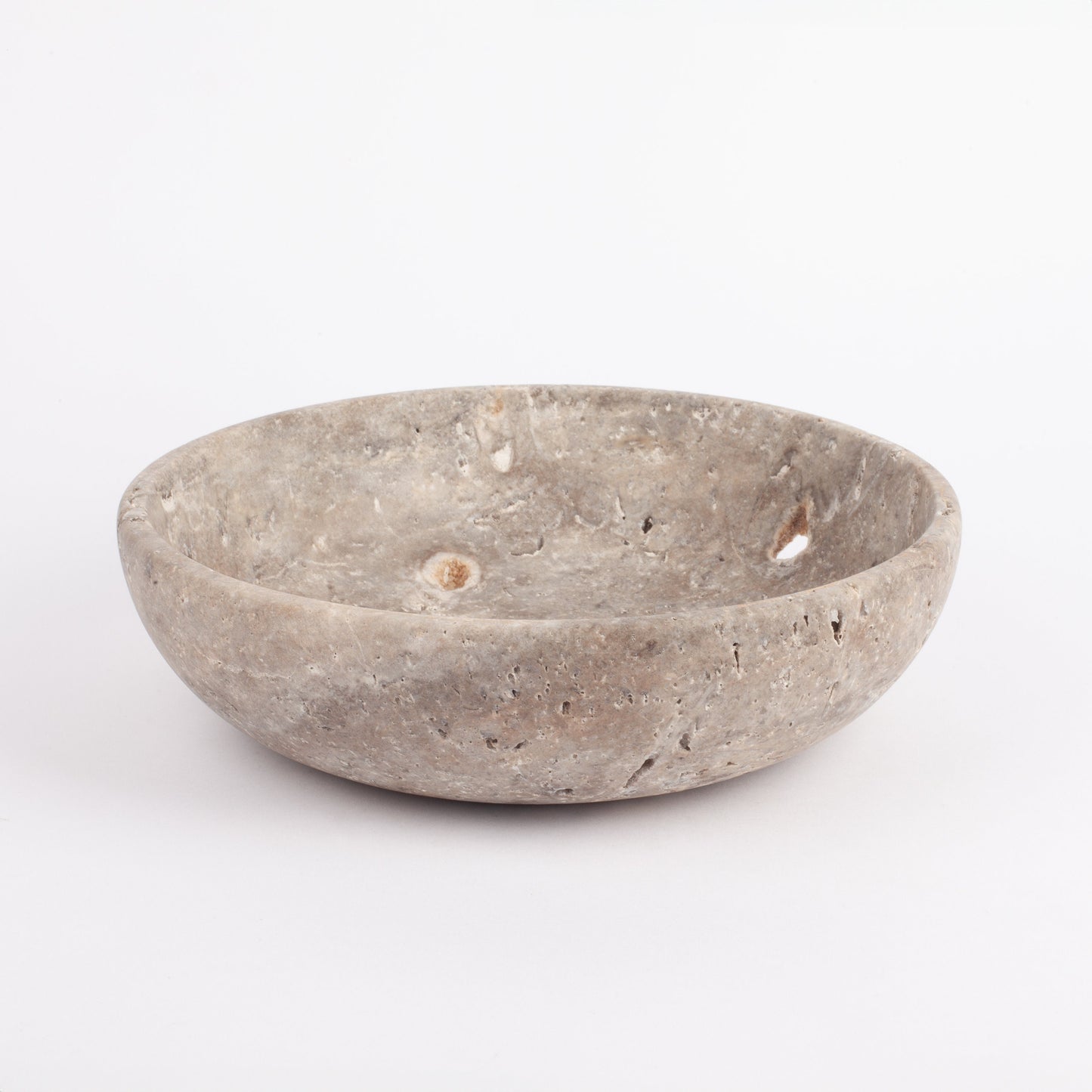 10" (25 cm) Gray Travertine Bowl, Natural Stone Bowl, Kitchen Accessories, Home Gift, Home Decoration, Handmade Bowl, Primitive Bowl Design