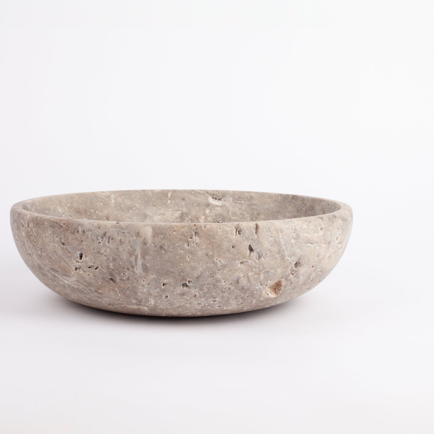 10" (25 cm) Gray Travertine Bowl, Natural Stone Bowl, Kitchen Accessories, Home Gift, Home Decoration, Handmade Bowl, Primitive Bowl Design