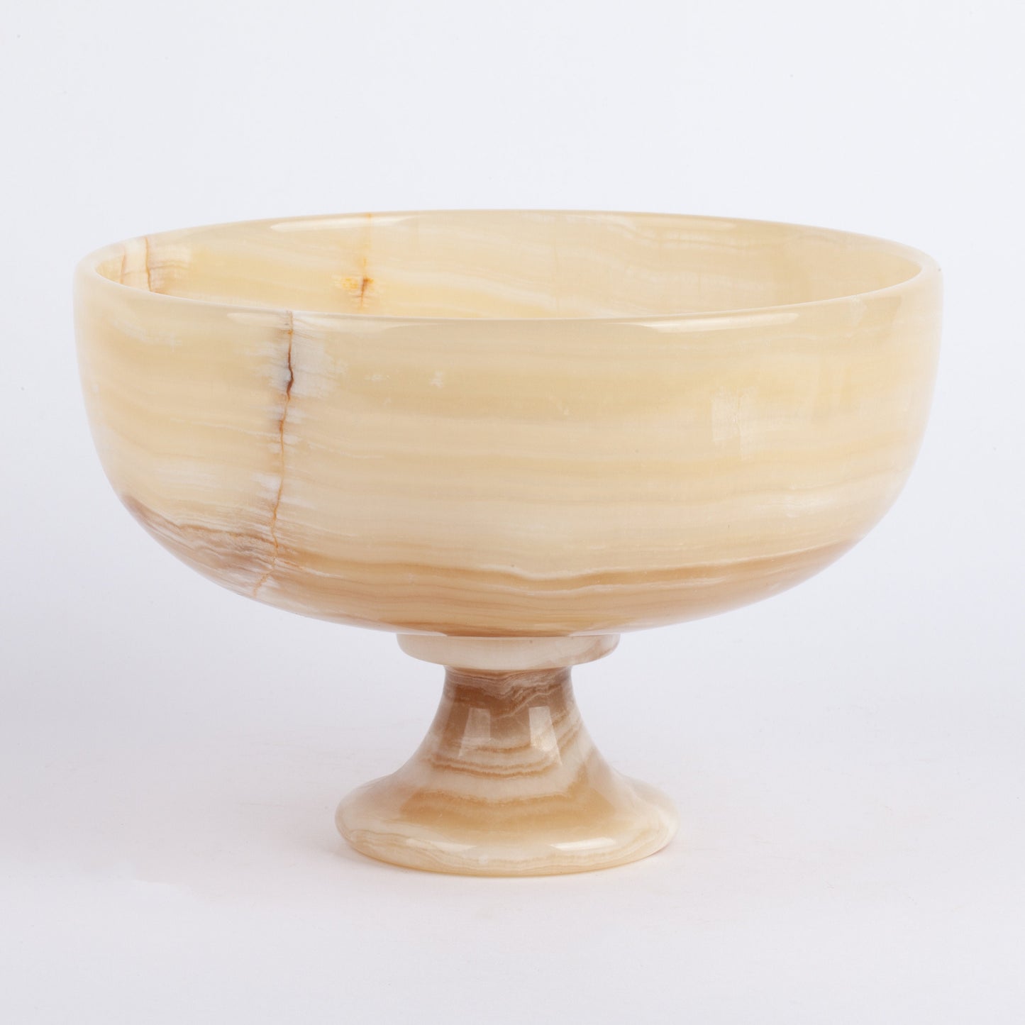 Alabaster Pedestal Bowl / Hand Carved Onyx / Onyx Decoration / Alabaster Decoration / Natural Home Decoration / Natural Stone Decoration