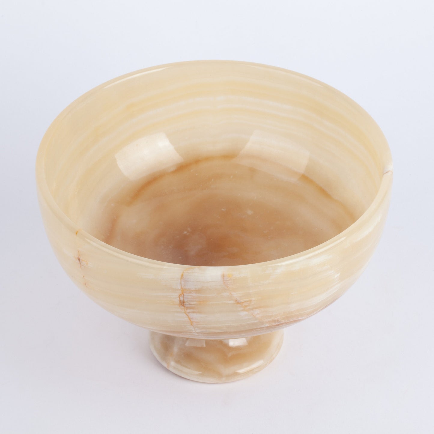 Alabaster Pedestal Bowl / Hand Carved Onyx / Onyx Decoration / Alabaster Decoration / Natural Home Decoration / Natural Stone Decoration