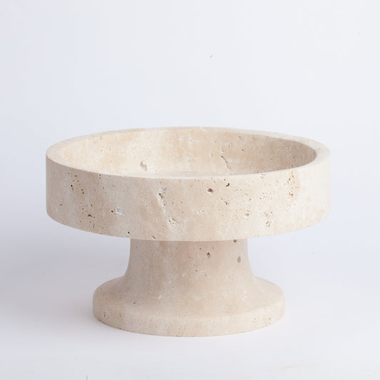 7.3" (18 cm) Travertine Pedestal Bowl / Natural Stone Bowl / Kitchen Accessories/ Home Gift / Home Decoration / Handmade Bowl / Gift For Her