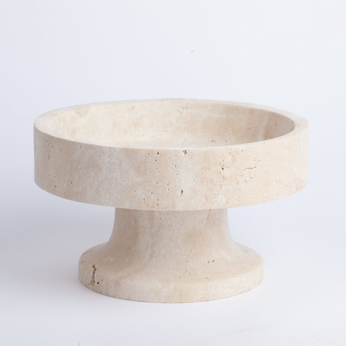 7.3" (18 cm) Travertine Pedestal Bowl / Natural Stone Bowl / Kitchen Accessories/ Home Gift / Home Decoration / Handmade Bowl / Gift For Her