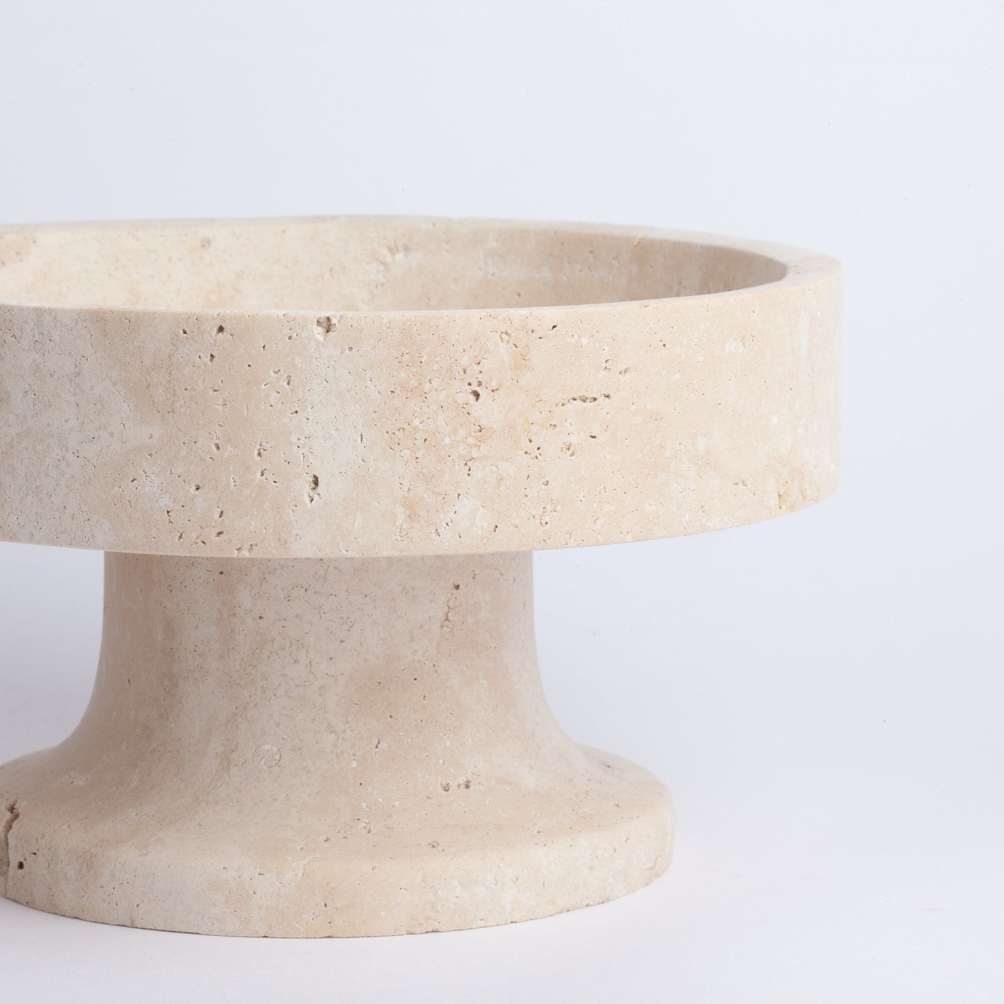 7.3" (18 cm) Travertine Pedestal Bowl / Natural Stone Bowl / Kitchen Accessories/ Home Gift / Home Decoration / Handmade Bowl / Gift For Her