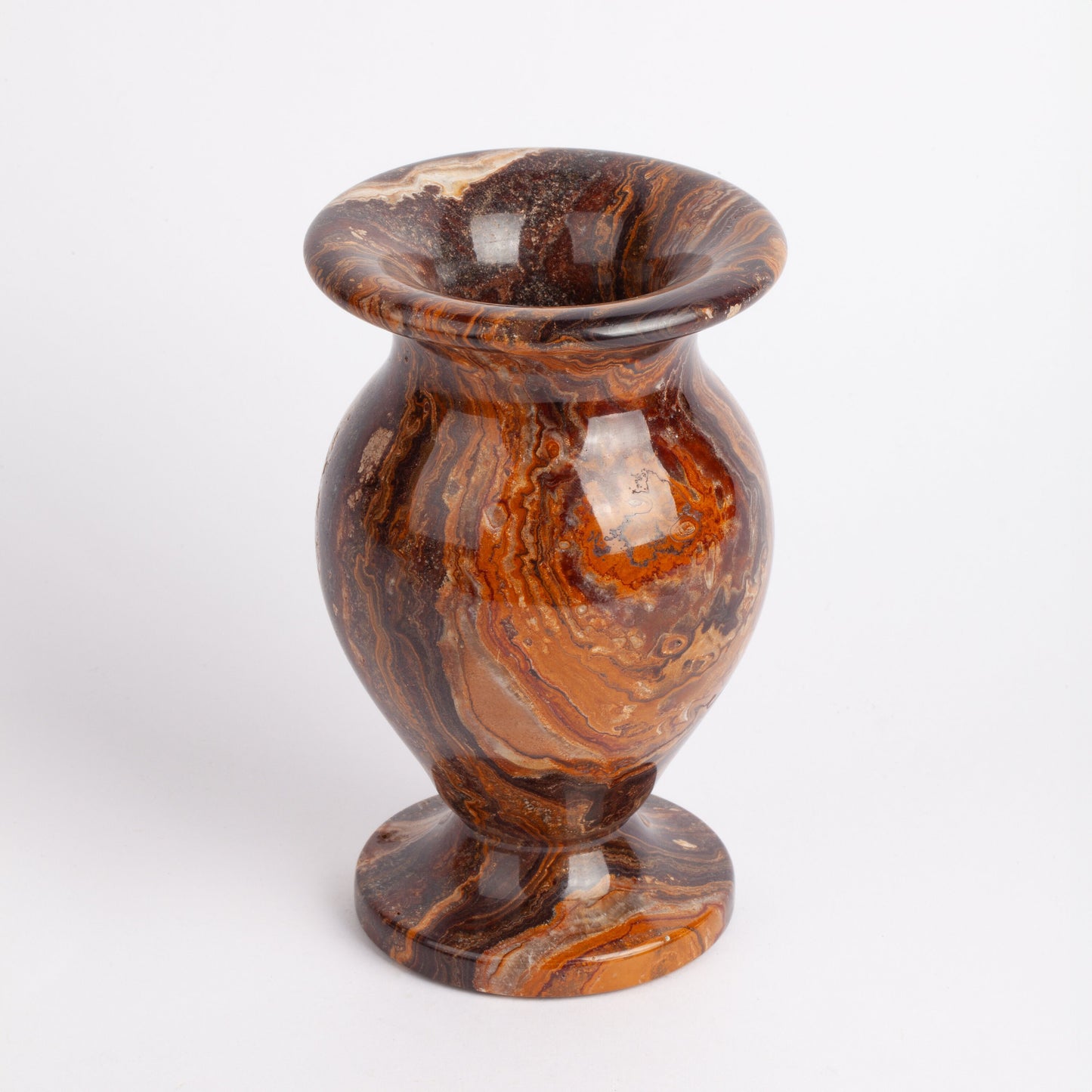 Terme Travertine Vase, Home Decoration, Home Accessories, Decorative Stone Vase, Home Gift, Brown Small Vase, Hand Carved Vase, Marble Vase