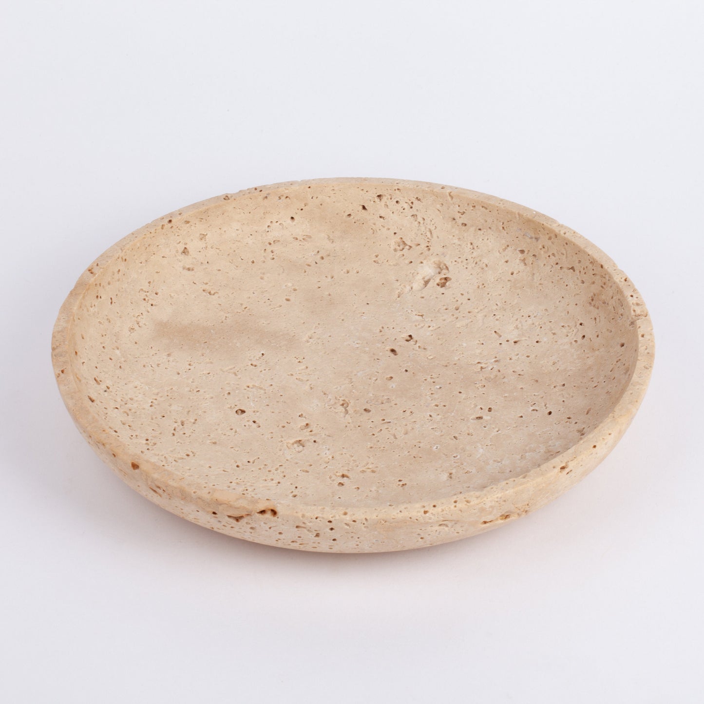 9.2" (23 cm) Beige Travertine Plate / Centerpiece / Decorative Plate / Home Decoration / Marble Decoration / Home Accessories / Home Gift