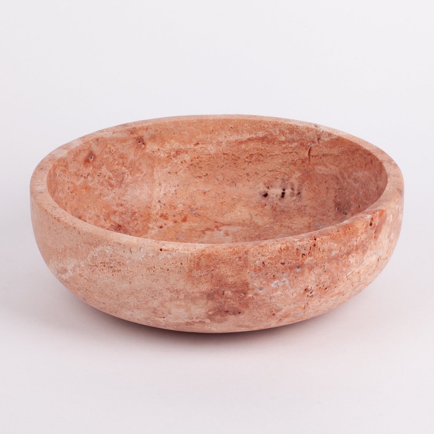 7.9" (20 cm) Pink Travertine Bowl, Natural Stone Bowl, Kitchen Accessories, Home Decoration, Handmade Bowl, Gift For Her, Pink Kitchen