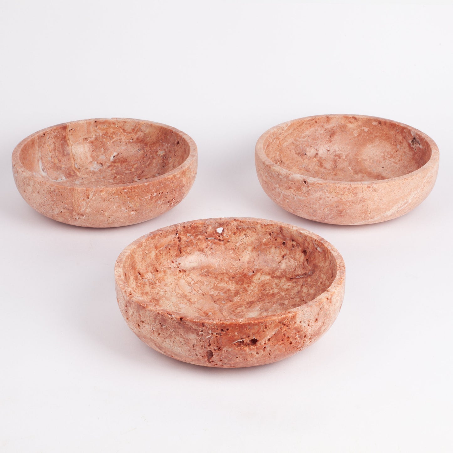 7.9" (20 cm) Pink Travertine Bowl, Natural Stone Bowl, Kitchen Accessories, Home Decoration, Handmade Bowl, Gift For Her, Pink Kitchen