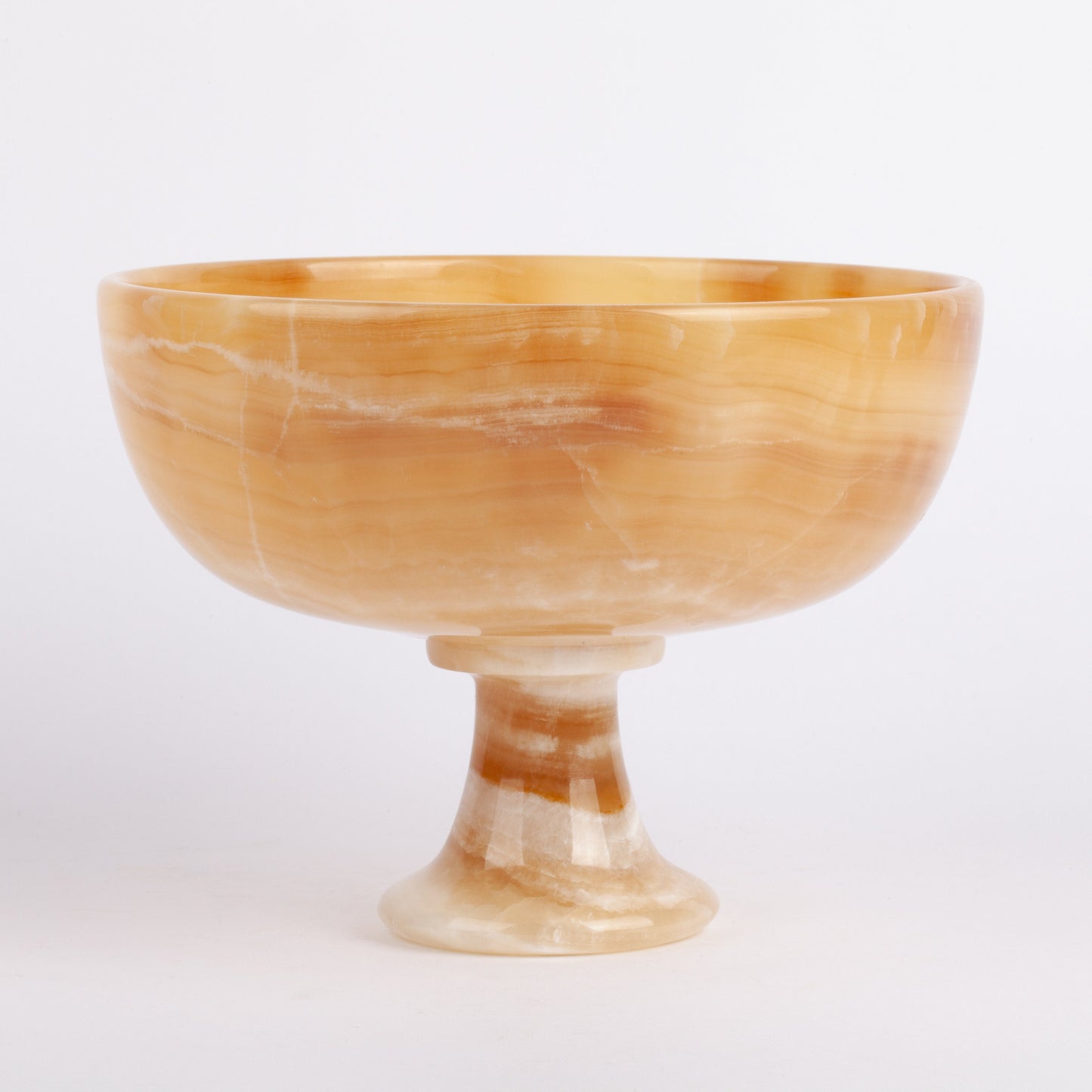 Alabaster Pedestal Bowl / Hand Carved Onyx / Onyx Decoration / Alabaster Decoration / Natural Home Decoration / Natural Stone Decoration