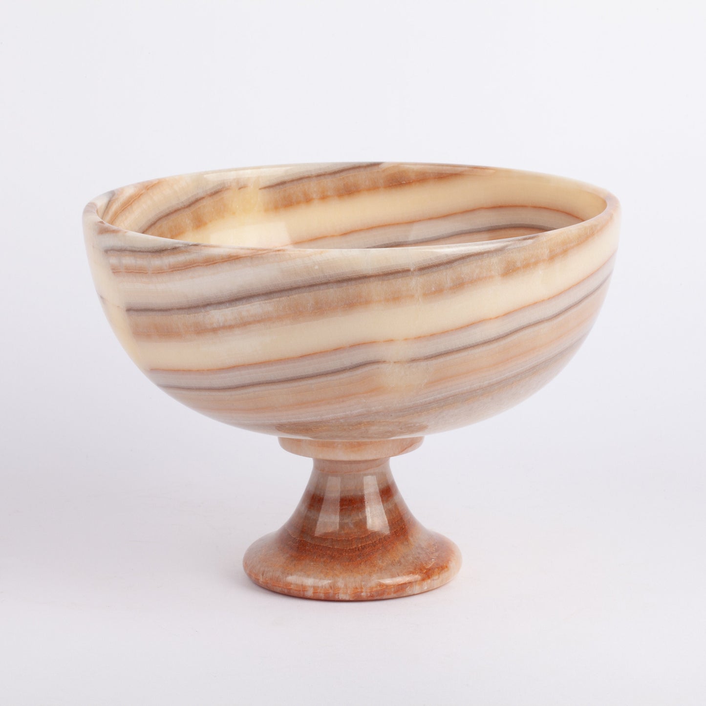 Alabaster Pedestal Bowl / Hand Carved Onyx / Onyx Decoration / Alabaster Decoration / Natural Home Decoration / Natural Stone Decoration