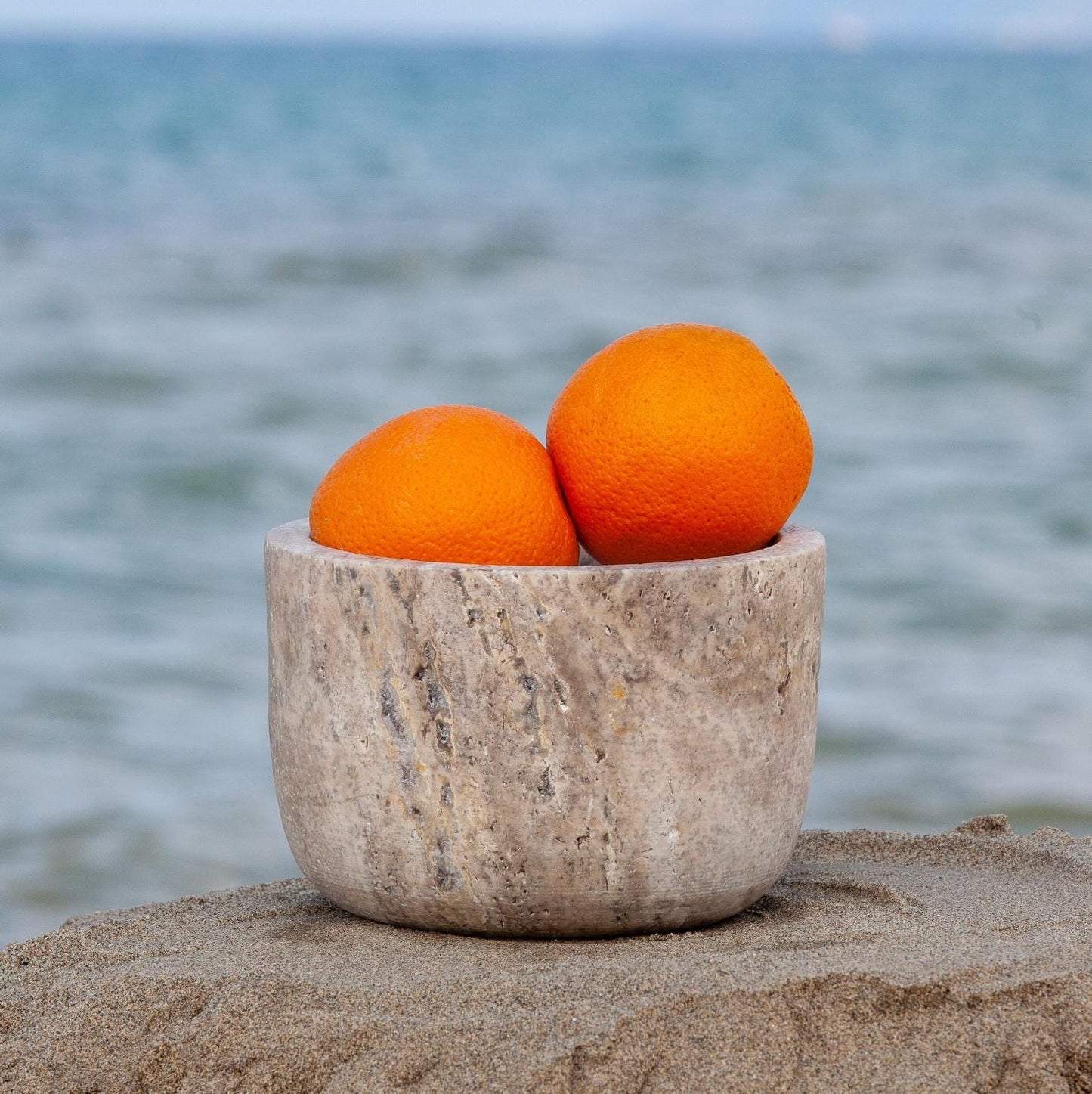 Travertine bowl, Rustic style bowl, Marble bowl, Handmade bowl, Natural Stone bowl, Beige stone bowl, grey bowl, Home gift, Home decoration