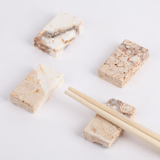 Mini Leonardo Travertine Rest, Chopstick Rest, Lilac Marble Cutlery Rest, Mini Cutlery Rest Set, Travertine Cutlery Rest, Hashioki Chopstick