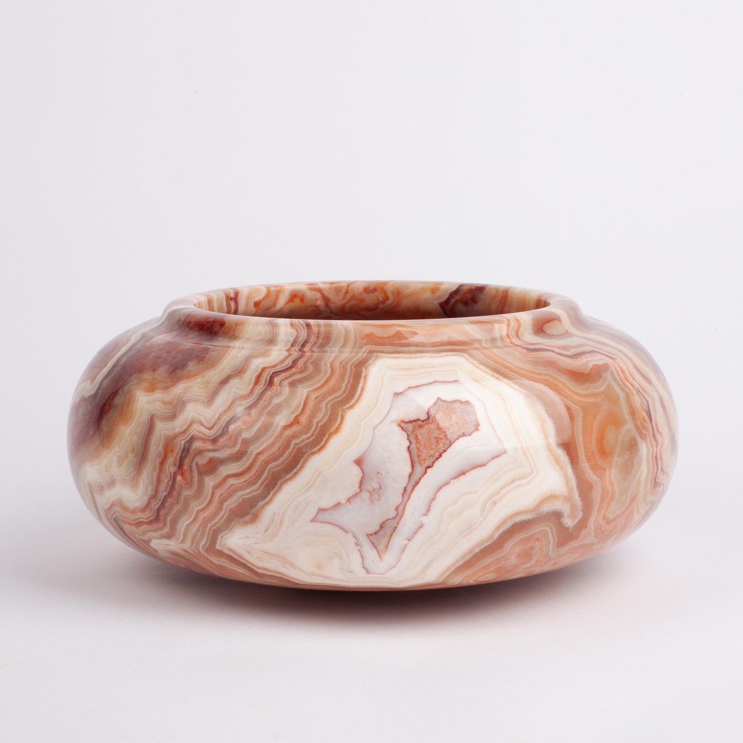 Pink / Rose Alabaster Bowl / Hand Carved Onyx / Onyx Decoration / Alabaster Decoration / Natural Home Decoration / Natural Stone Decoration