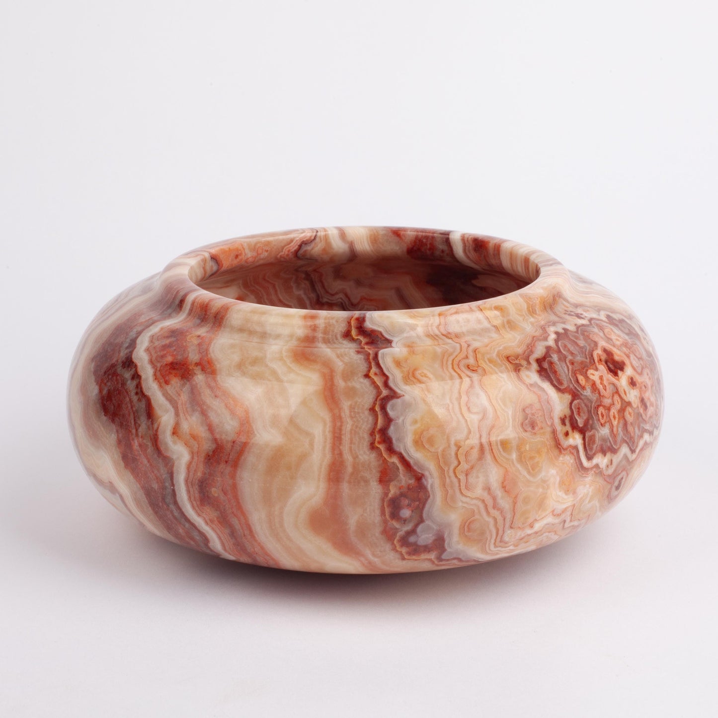 Pink / Rose Alabaster Bowl / Hand Carved Onyx / Onyx Decoration / Alabaster Decoration / Natural Home Decoration / Natural Stone Decoration