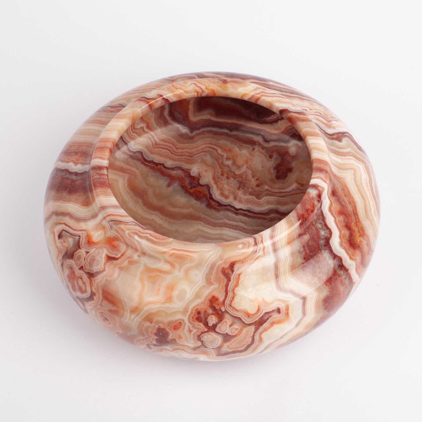 Pink / Rose Alabaster Bowl / Hand Carved Onyx / Onyx Decoration / Alabaster Decoration / Natural Home Decoration / Natural Stone Decoration