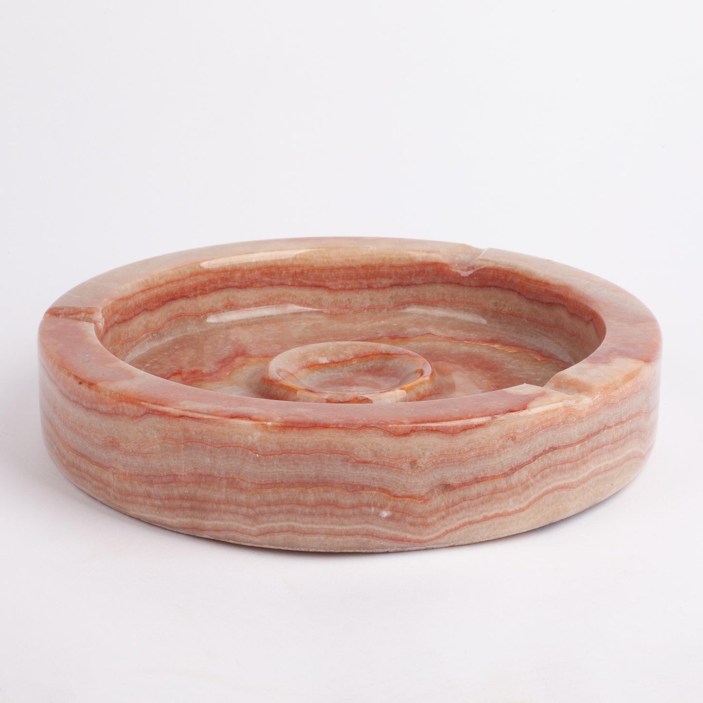 Pink / Rose Alabaster Cylinder Dish, ashtray, Onyx ashtray, Marble ashtray, Alabaster Dish, Pink natural stone