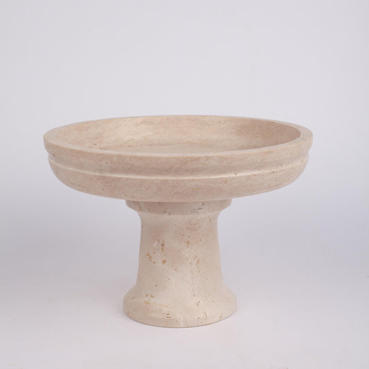 Travertine Pedestal Bowl, Natural Stone Bowl, Kitchen Accessories, Home Gift, Home Decoration, Handmade Bowl, Gift For Her, Big stone bowl