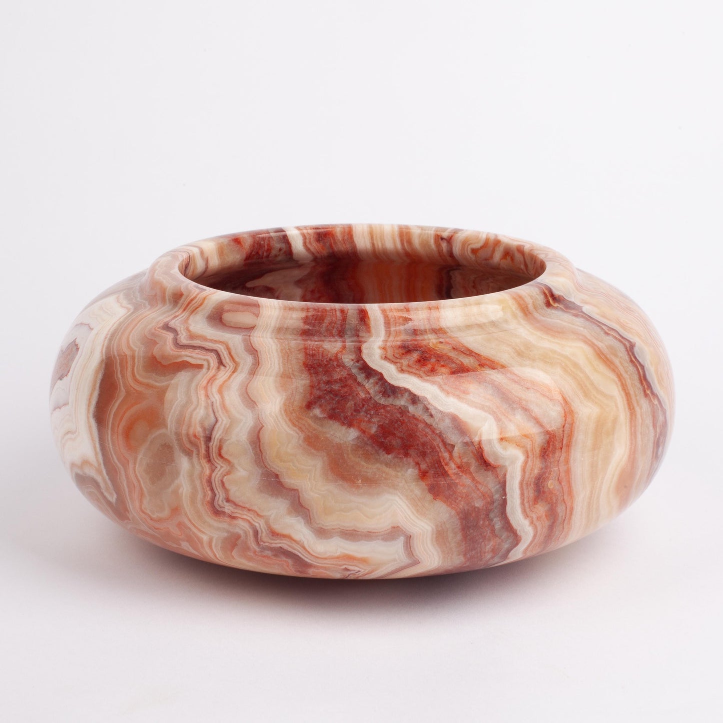 Pink / Rose Alabaster Bowl / Hand Carved Onyx / Onyx Decoration / Alabaster Decoration / Natural Home Decoration / Natural Stone Decoration