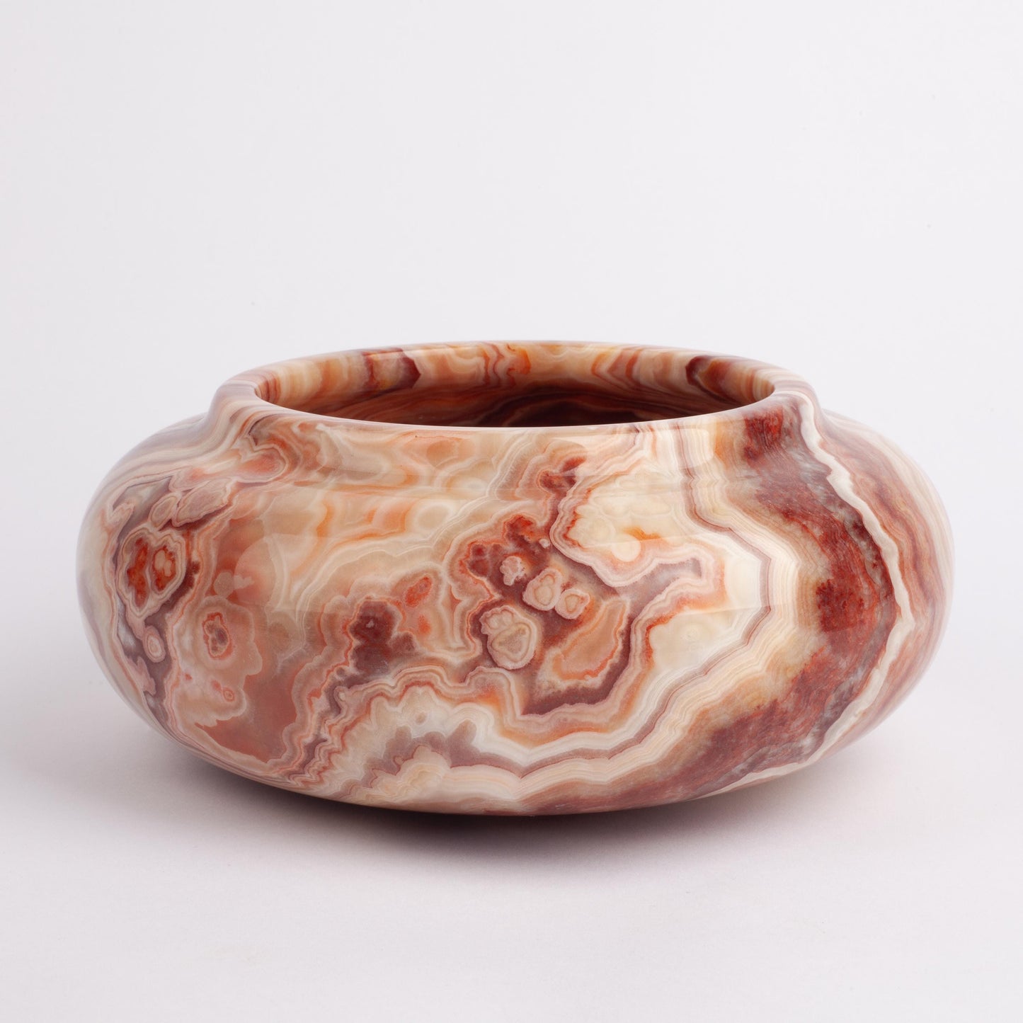 Pink / Rose Alabaster Bowl / Hand Carved Onyx / Onyx Decoration / Alabaster Decoration / Natural Home Decoration / Natural Stone Decoration