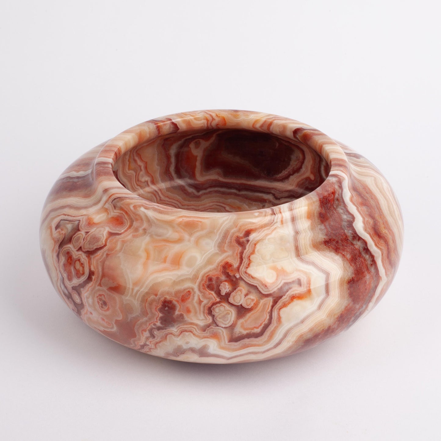 Pink / Rose Alabaster Bowl / Hand Carved Onyx / Onyx Decoration / Alabaster Decoration / Natural Home Decoration / Natural Stone Decoration