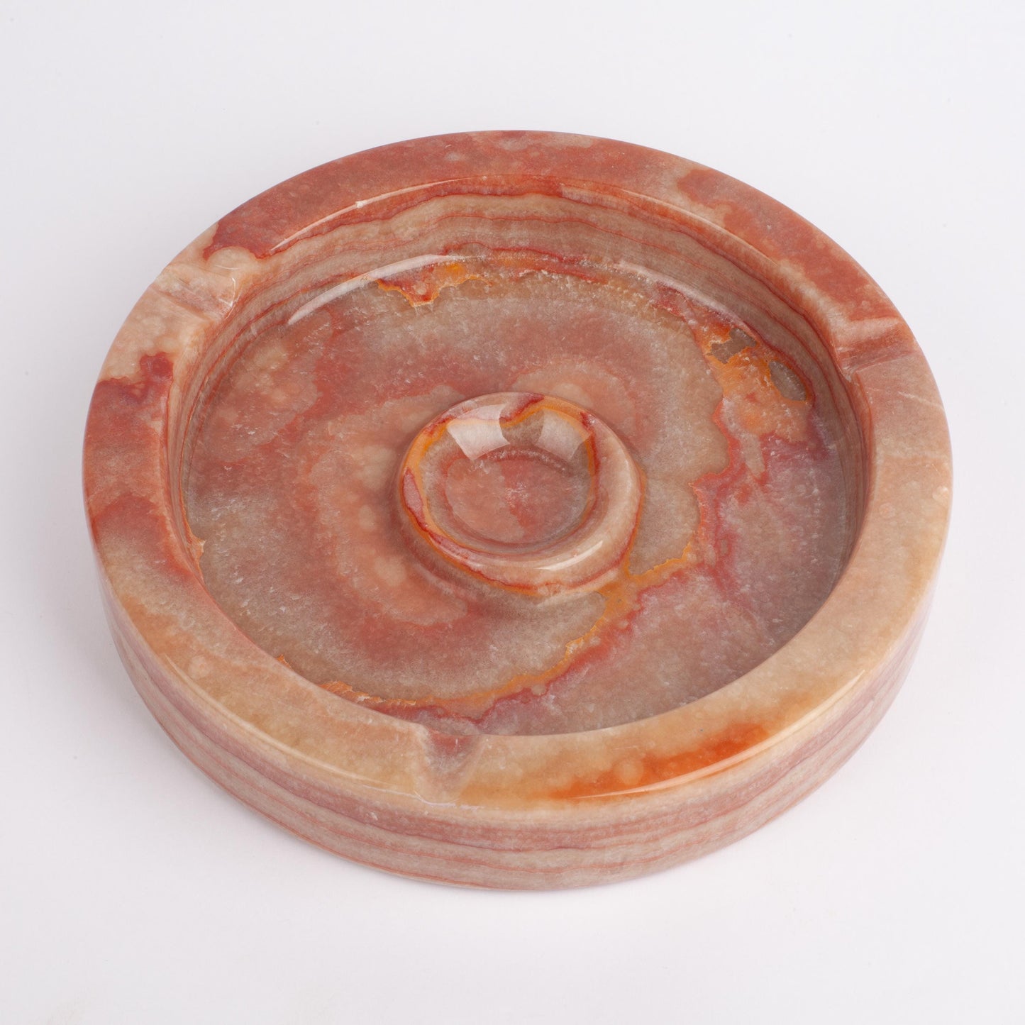 Pink / Rose Alabaster Cylinder Dish, ashtray, Onyx ashtray, Marble ashtray, Alabaster Dish, Pink natural stone