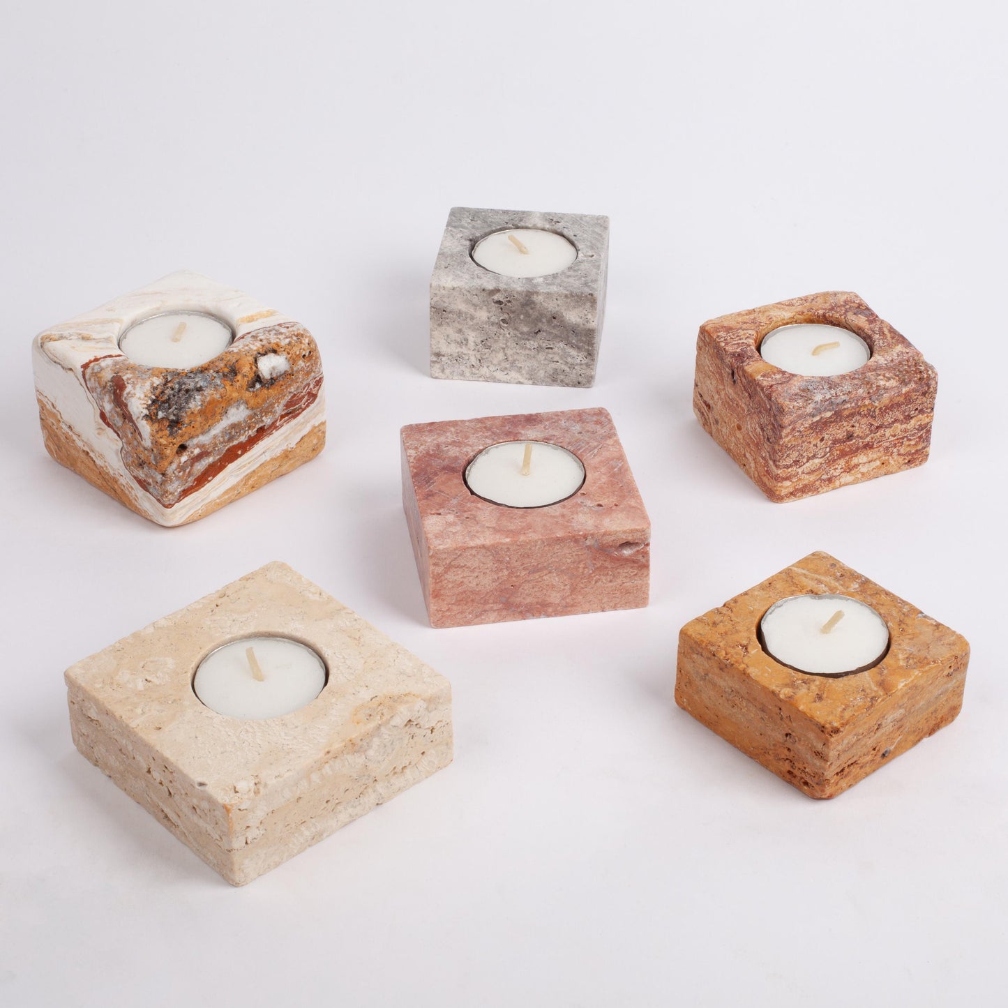 Natural Candle Holder, Travertine Candle Holder, Marble Candle Holder, Cute Candle, House Gift, Stone Candle Holder, Tealight Candle Holder