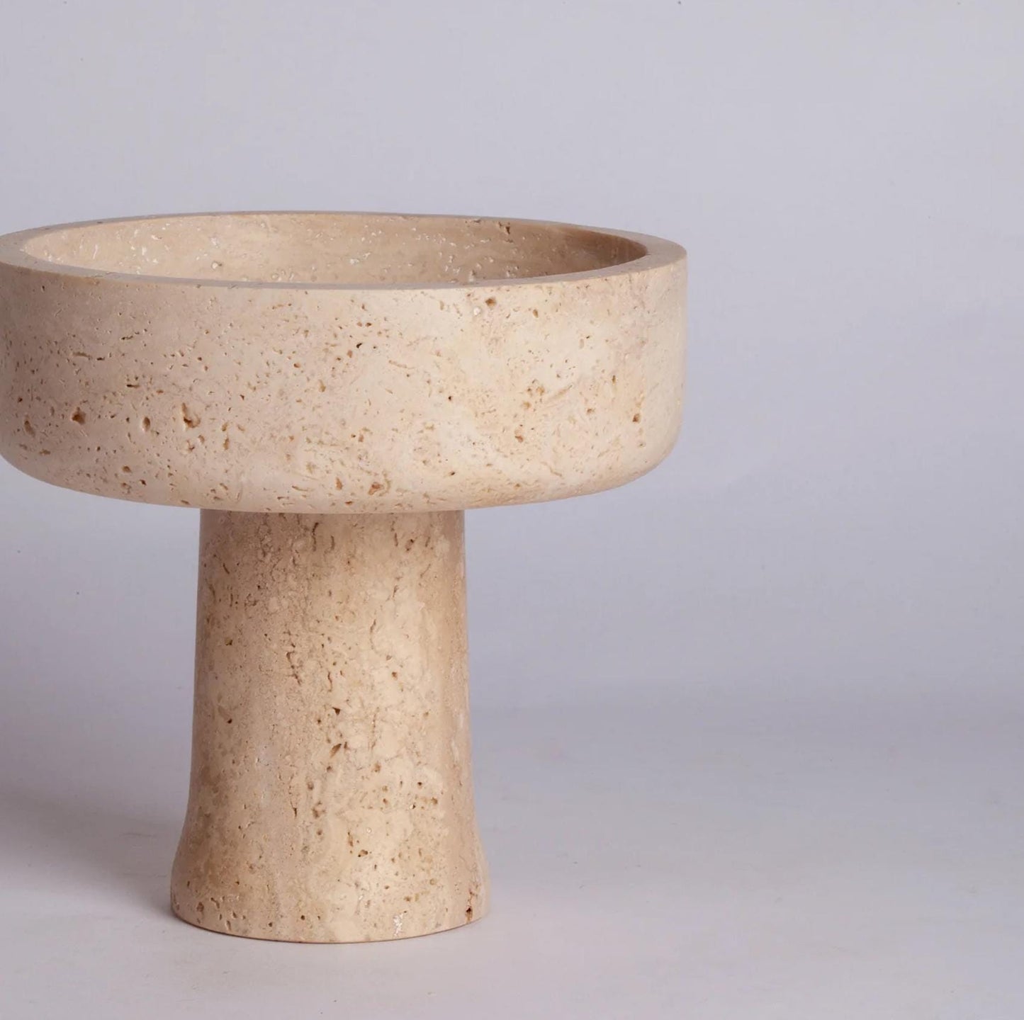 Travertine Pedestal Bowl, Natural Stone Bowl, Kitchen Accessories, Home Gift, Home Decoration, Handmade Bowl, Gift For Her, Catchall