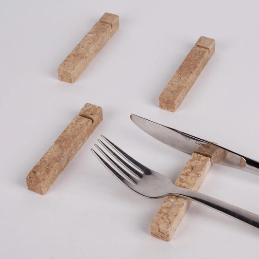 Travertine Cutlery Rest, Brown Travertine Cutlery Rest, Marble Chopstick Rest, Cutlery Rest Set, Marble Cutlery Rest, Stone Knife Rest