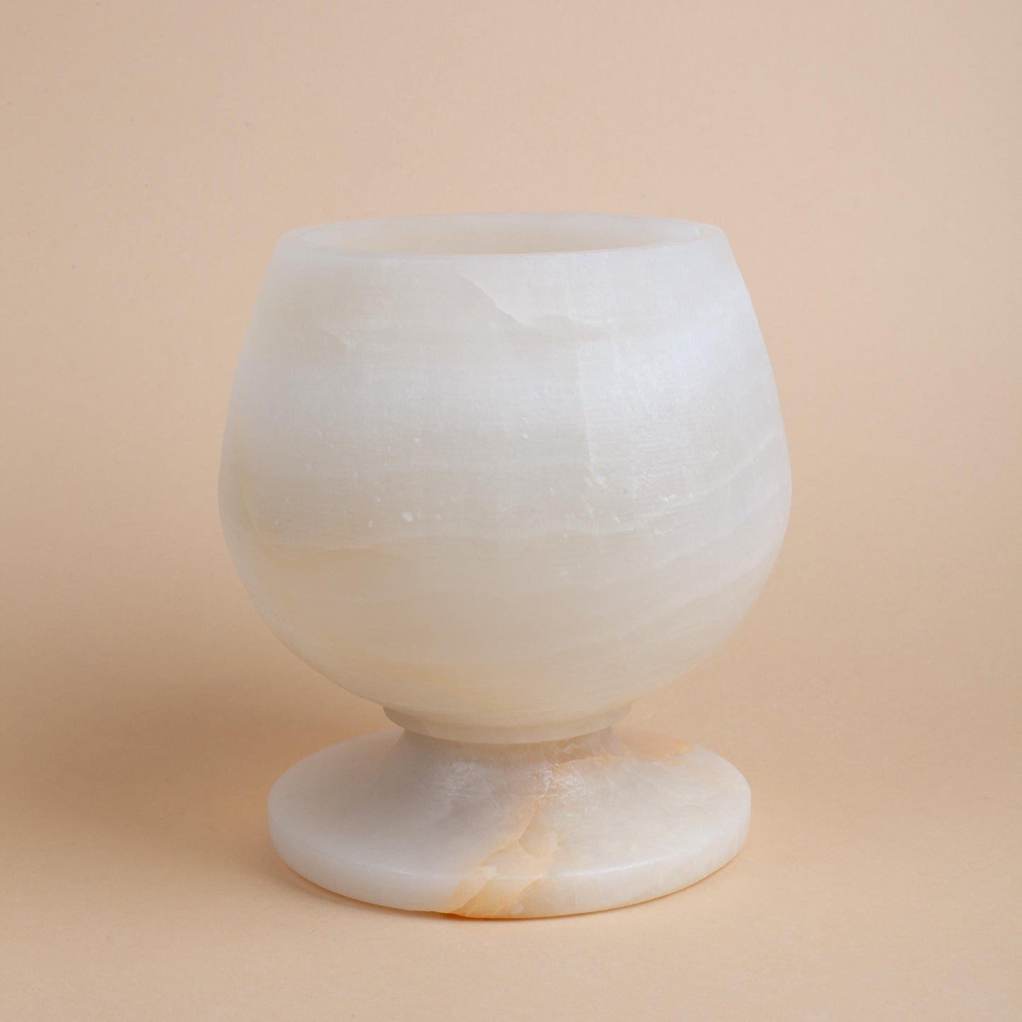 6.3" (16 cm) Alabaster Pedestal Bowl / Onyx Bowl / Unique Natural Stone Bowl / Unique Centerpiece / Home Decoration / Home Accessories