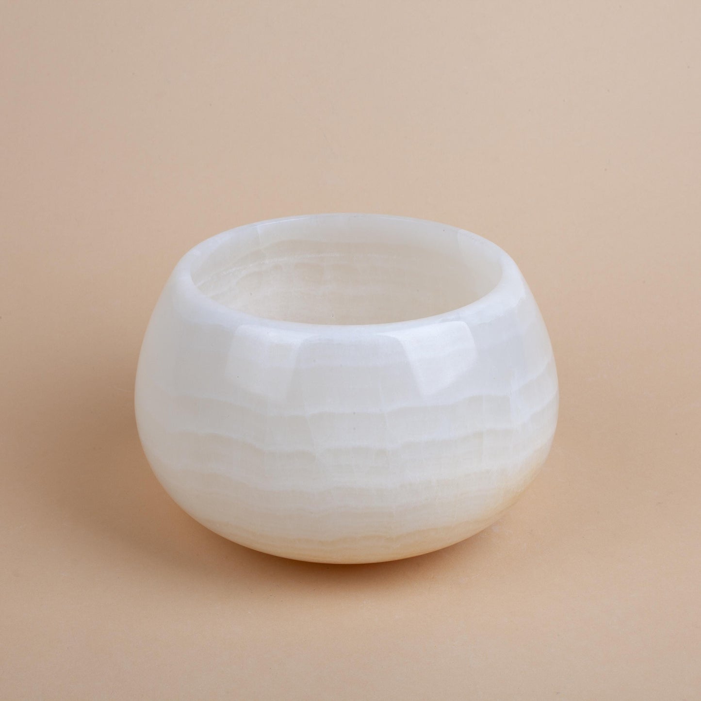 6.3" (16 cm) Alabaster Bowl, Onyx Bowl, Unique Natural Stone Bowl, Unique Centerpiece, Home Decoration, Home Accessories, Clear Alabaster