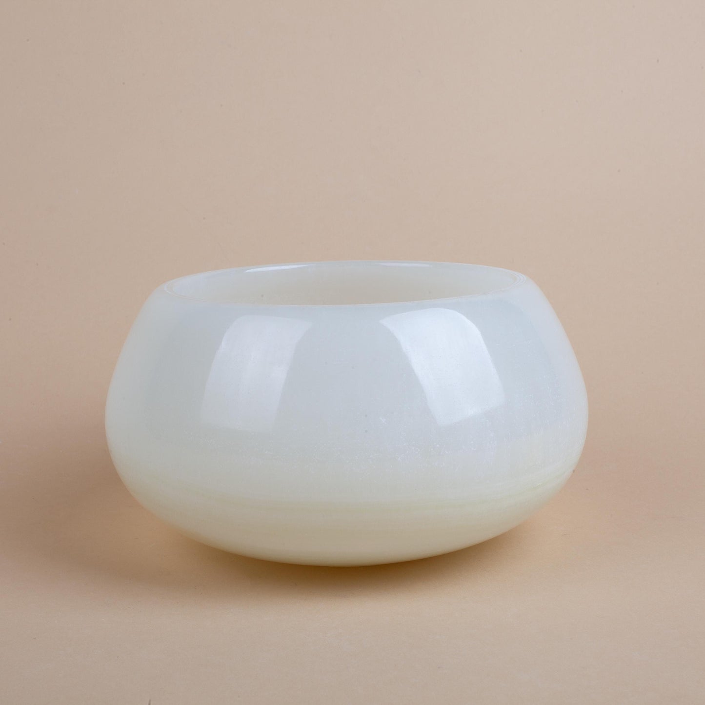 6.7" (17 cm) Alabaster Bowl, Onyx Bowl, Unique Natural Stone Bowl, Unique Centerpiece, Home Decoration, Home Accessories, Clear Alabaster