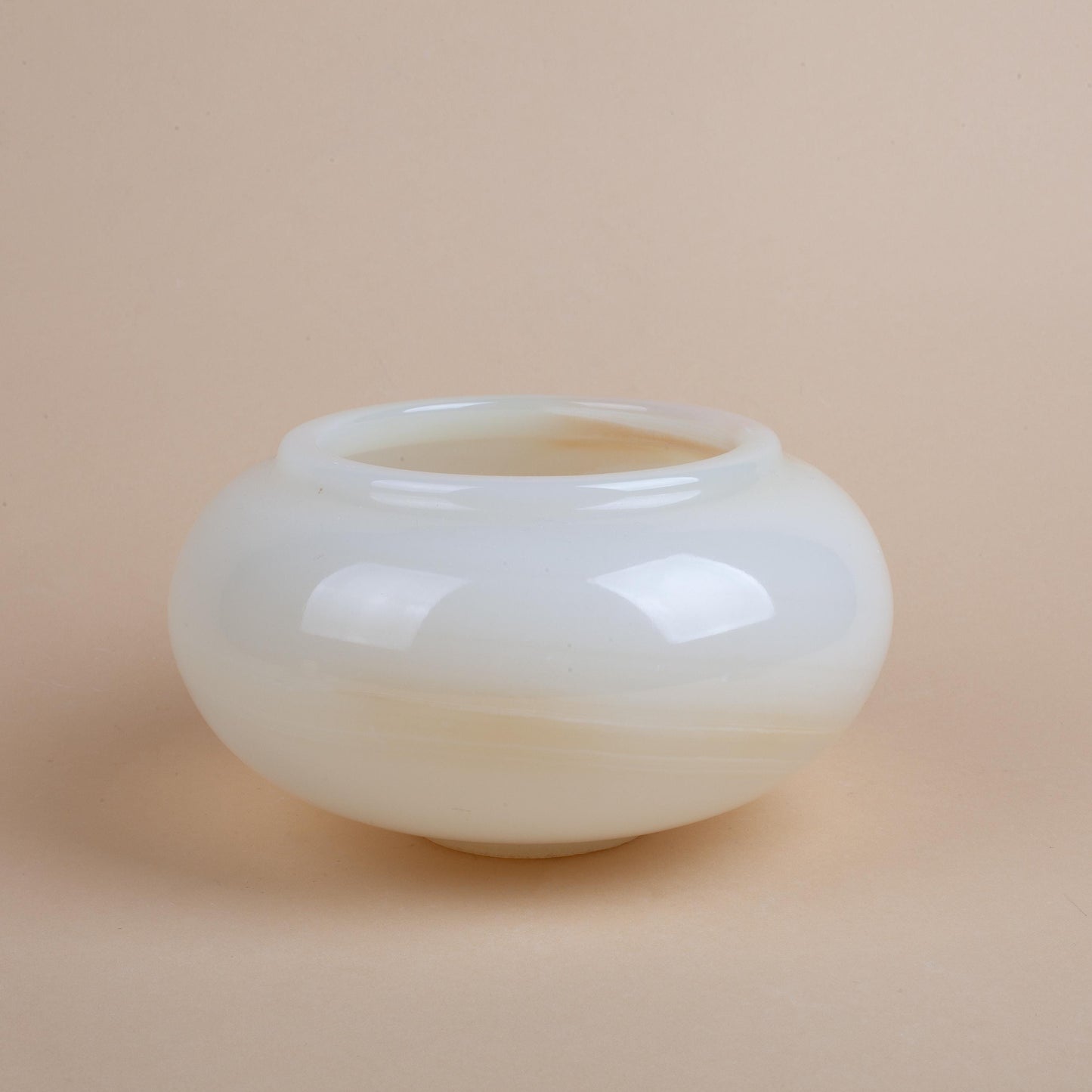 7.3" Alabaster Bowl with lid, Onyx Bowl, Unique Natural Stone Bowl, Unique Centerpiece, Home Decoration, Home Accessories, Clear Alabaster