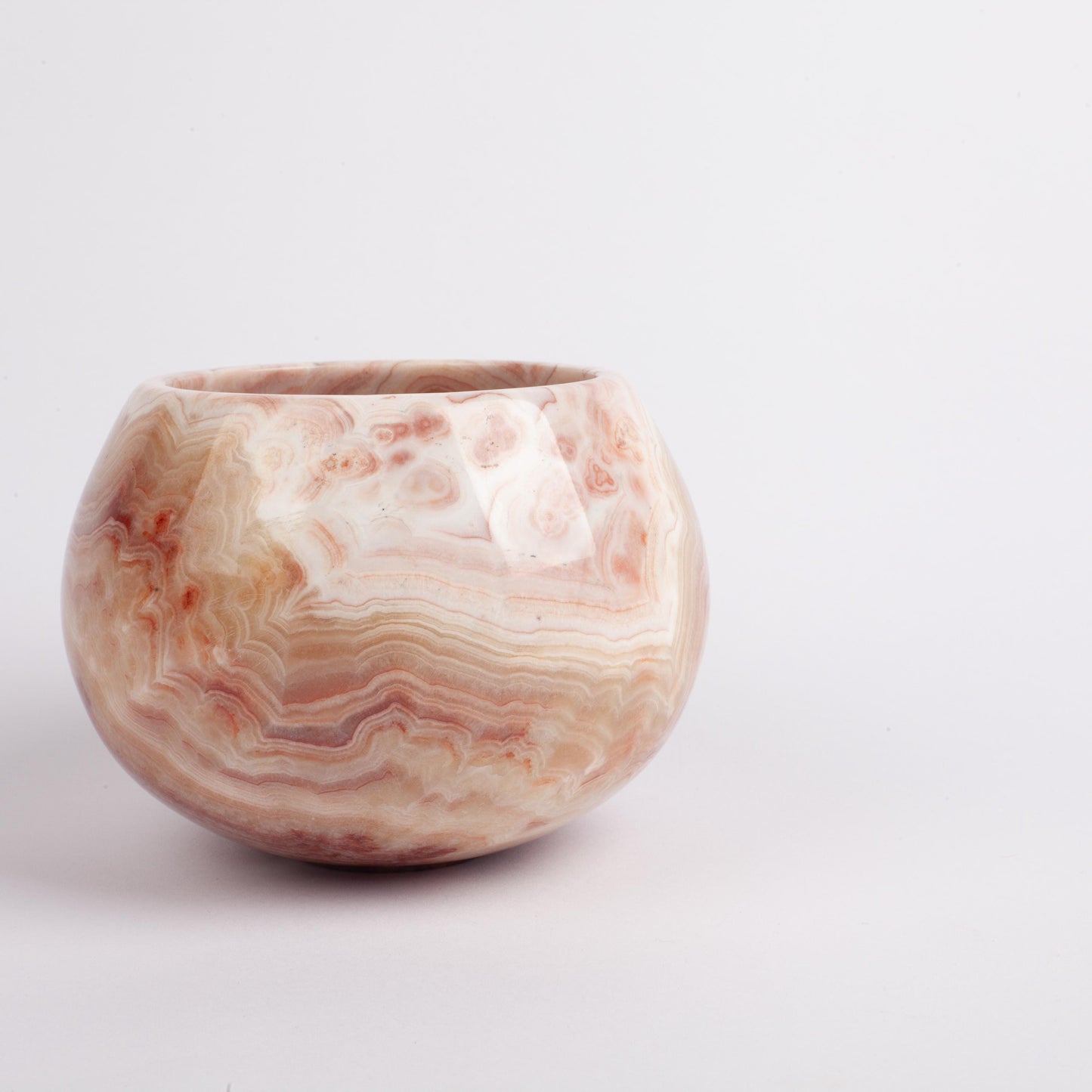 Pink / Rose Alabaster Bowl / Candle Holder / Hand Carved Onyx / Onyx Decoration / Alabaster Decoration / Natural Home Decoration