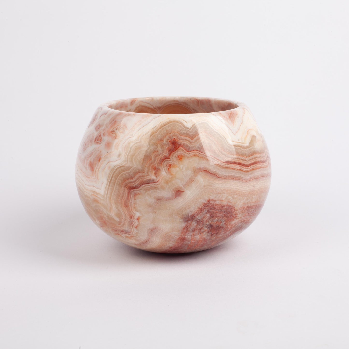 Pink / Rose Alabaster Bowl / Candle Holder / Hand Carved Onyx / Onyx Decoration / Alabaster Decoration / Natural Home Decoration