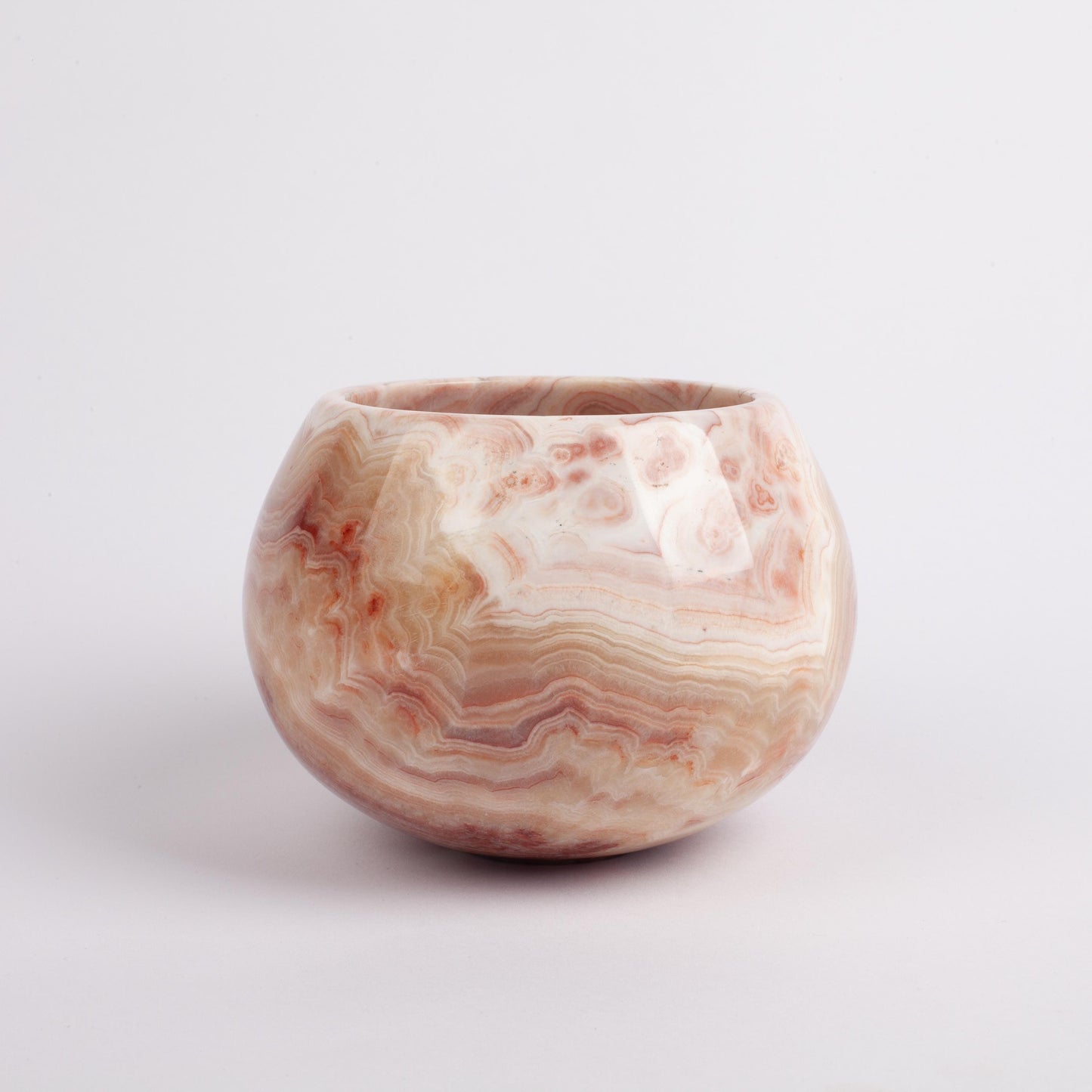 Pink / Rose Alabaster Bowl / Candle Holder / Hand Carved Onyx / Onyx Decoration / Alabaster Decoration / Natural Home Decoration