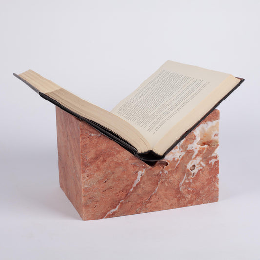 Travertine Bookstand, Marble Bookstand, Pink Travertine Book Holder, Bookstand From Marble, Bookend, Natural Stone Bookstand, Book Holder