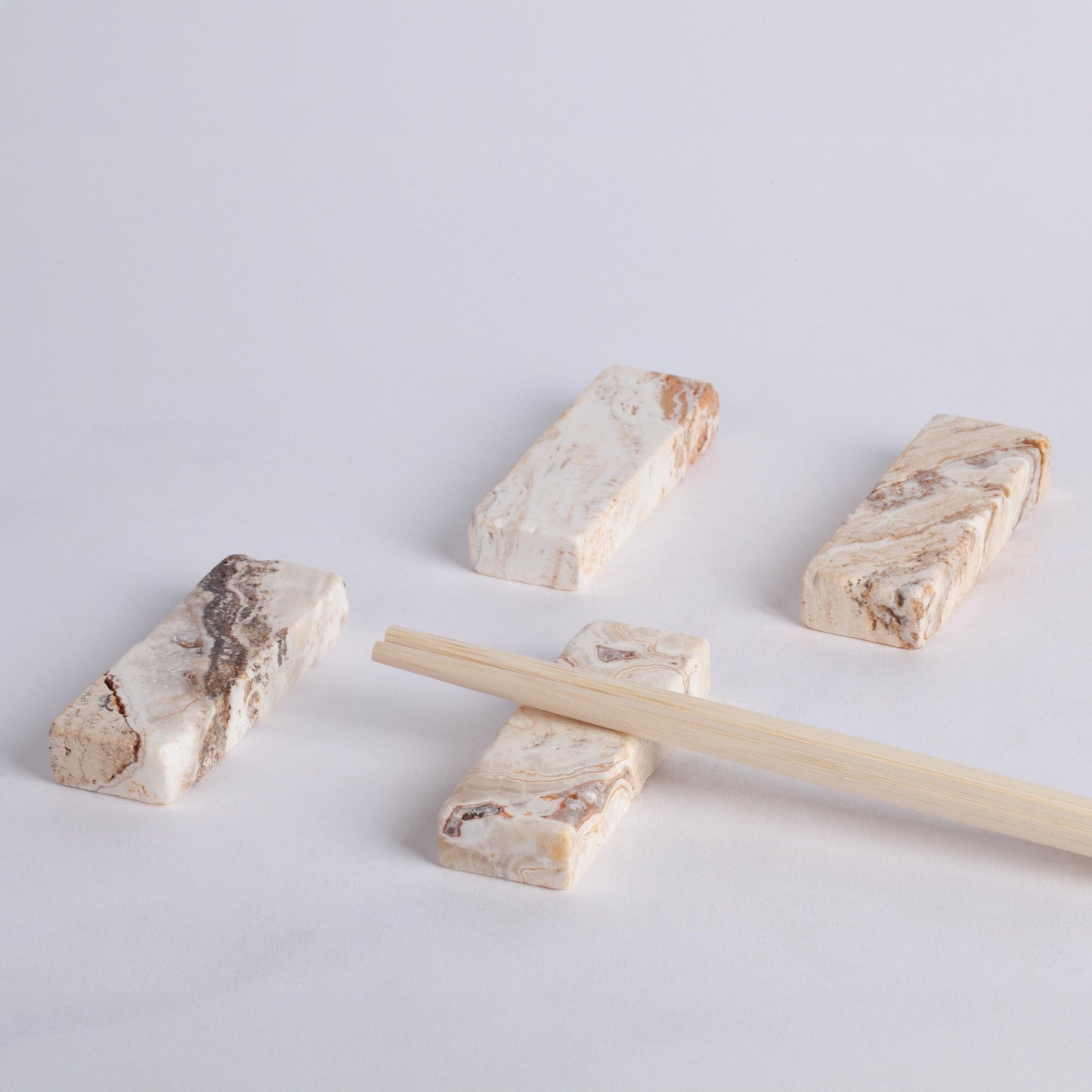 Leonardo Travertine Cutlery Rest with knife insert / Red Travertine Chopstick Rest / Marble Cutlery Rest / Cutlery Rest Set