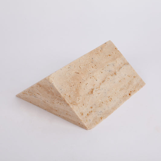 Travertine Triangle Ornament, Marble Triangle, Travertine Ornament, Marble Ornament, Triangle Shape Ornament, Primitive Decoration Cube