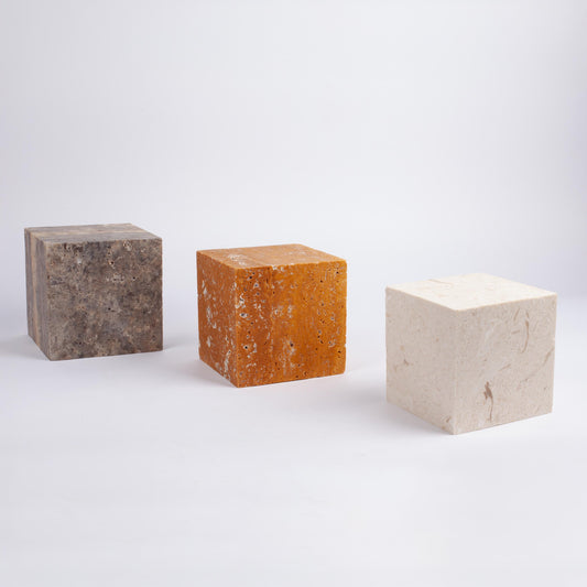 Travertine Cube & Rectangle, 4.7-5.5 Inch Marble Cube, Travertine Ornament, Marble Ornament, Housewarming Gift, Primitive Decoration Cube