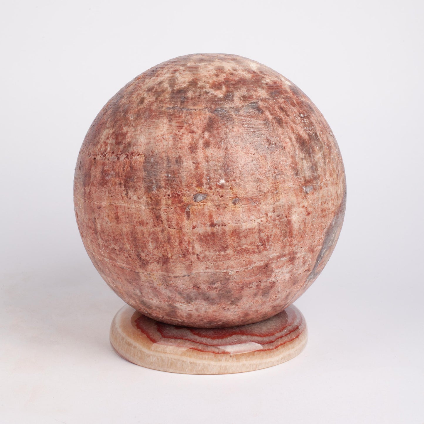 Pink Travertine Sphere 7.1 Inch/18 cm, Travertine Ball, Marble Ball, Marble Sphere, Travertine Ornament, Marble Ornament, Housewarming Gift