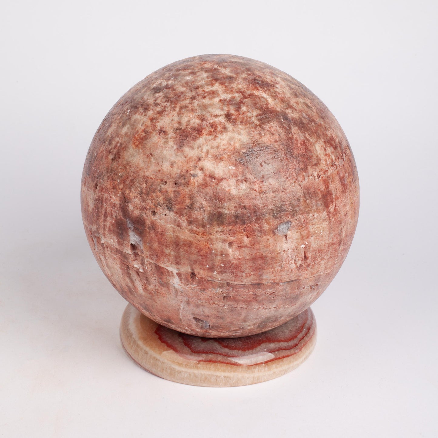 Pink Travertine Sphere 7.1 Inch/18 cm, Travertine Ball, Marble Ball, Marble Sphere, Travertine Ornament, Marble Ornament, Housewarming Gift